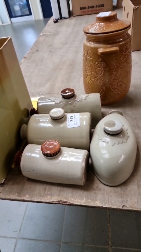 Set of 4 stoneware hot water bottles