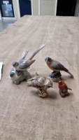 Selection of rare collectable birds, Lladro, Beswick wren, Copenhagen, Mack china owl, Lladro wren