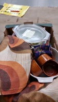 Vintage 1970s curtains and crockery