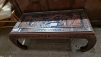 Carved coffee table 15" x 35" x 13"