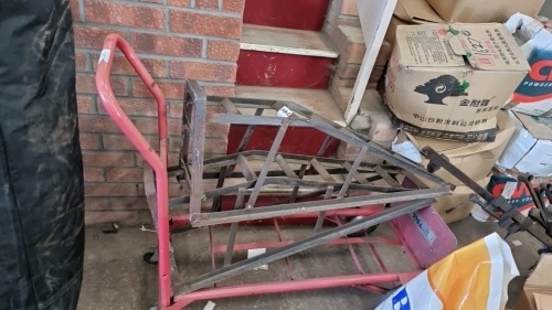 Metal trolley and car ramps