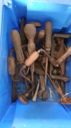 Box of vintage hand tools