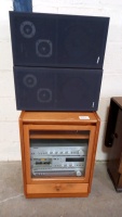 Nathan teak hi fi cabinet and contents