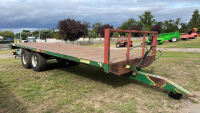 Fraser 25ft bale trailer, super singles, sprung drawbar