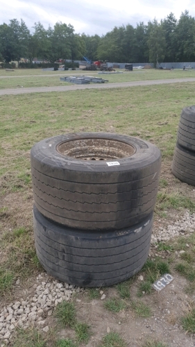 Pair of 445/55/22.5 wheels and tyres
