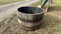 Oak barrel planter
