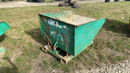 Heavy duty metal forklift tipping skip