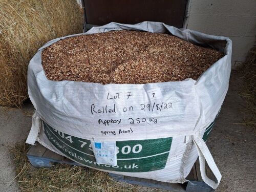 Tote bag of rolled feed beans