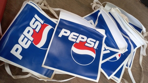 1990s Pepsi vinyl hanging bunting signs