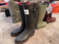 Aigle neoprene wellies size 45, wellies size 44, work boots size 10