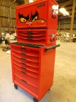 Teng Tools tool cabinet comprising 7-drawer base cabinet plus 3-drawer unit and top box c/w range of as new tools