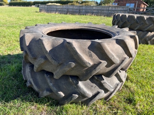 Pair of Dunlop Fieldmaster 12.4/11-28 tyres