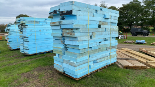 Pallet of blue styrofoam insulation