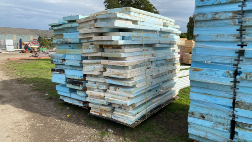 Pallet of blue styrofoam insulation