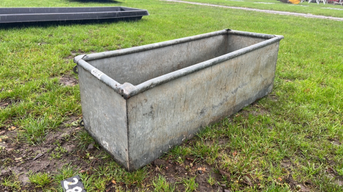 Galvanised cattle trough