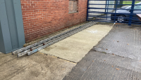 Double set of long aluminium ladders, 40ft total length