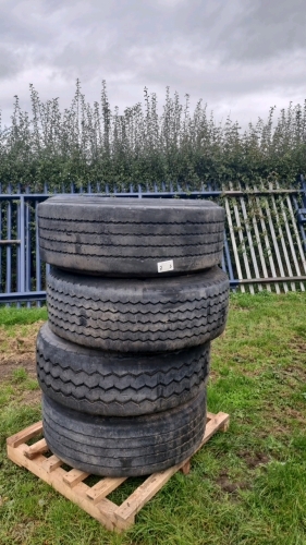 Pallet of 10 Stud 385x 22.5 wheels and tyres
