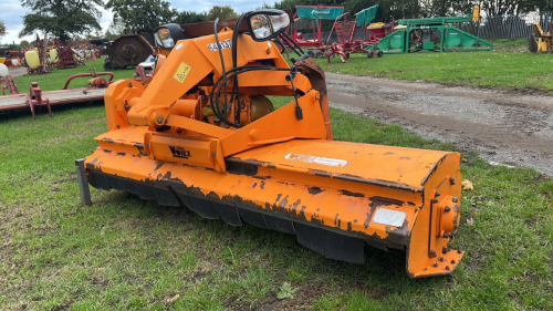 Votex 2.3m front mounted flail topper, hydraulic side shift and 4-way floating