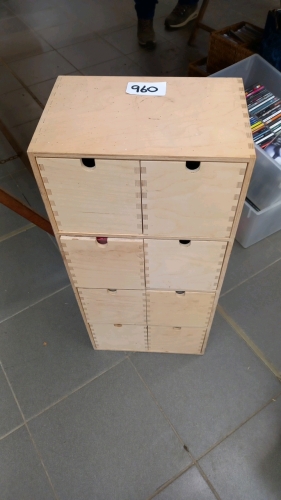 Wooden drawer CD storage, plastic drawer CD storage with approx 160 CDs