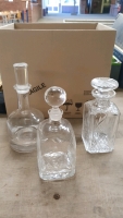 Stuart crystal decanter, Dartmouth decanter and another crystal decanter