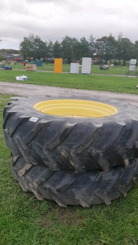 Pair of 18.4.38 John Deere wheels