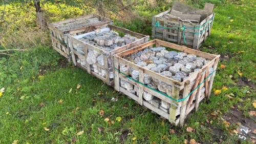 3 crates Victorian granite setts