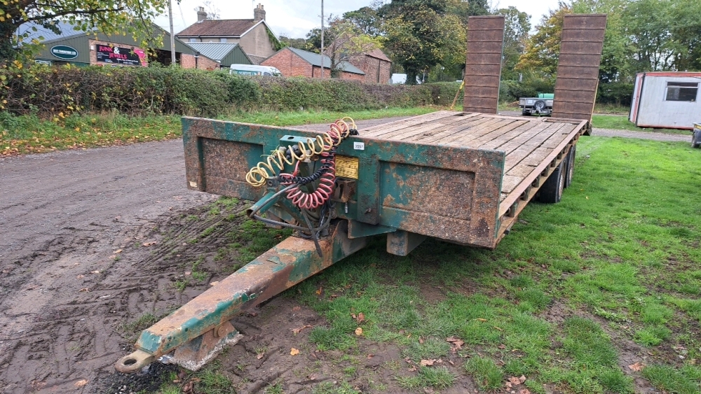 Bailey 24ft low loader trailer c/w hydraulic rams and sprung drawbar