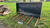 4ft muck fork, Euro 8 brackets, for front end loader