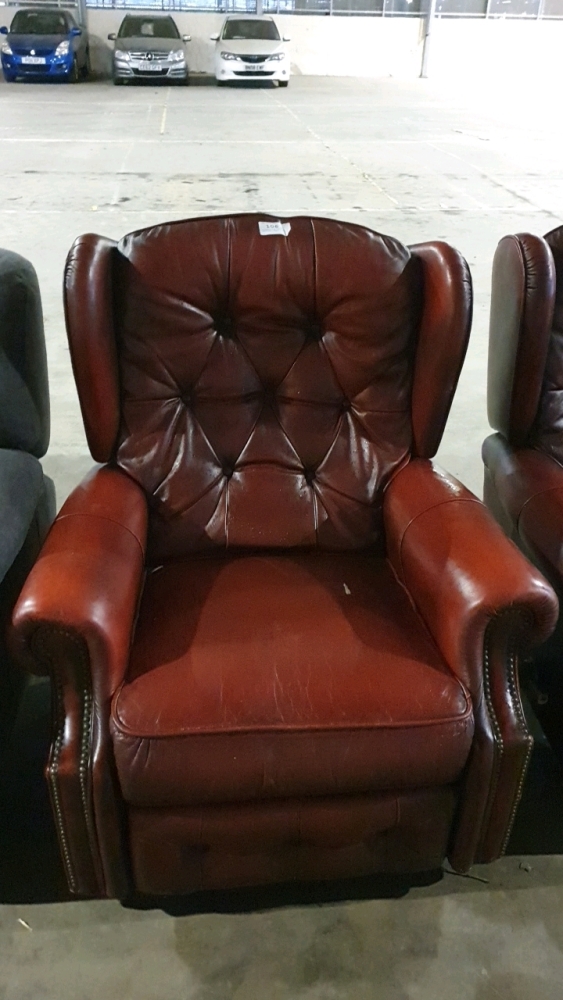 Lazyboy Red Leather Recliner Chair November Timed Online Saturday