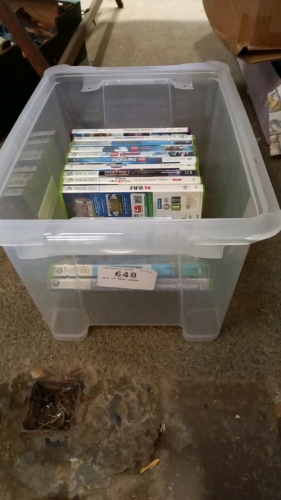 Box of Xbox games