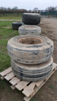 Pair Wheels and tyres (ex feeder wagon)