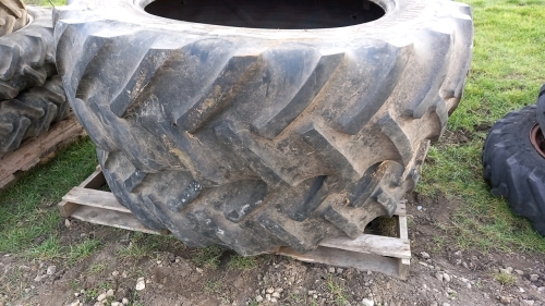 Pair of Goodyear 16.9/38 tractor tyres