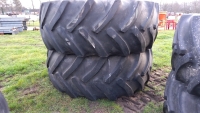 Pair of Goodyear 710/70/38 tractor tyres