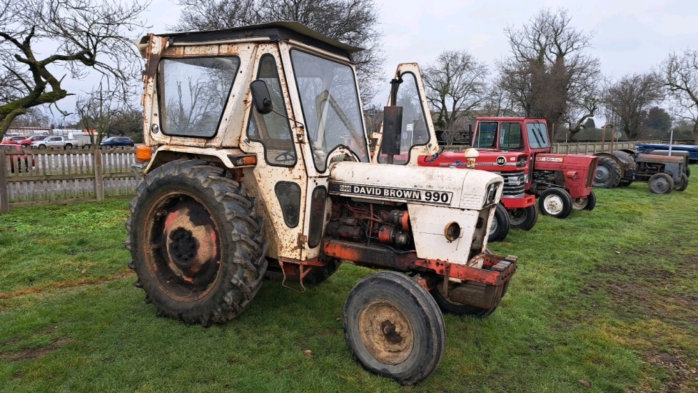David Brown 990 tractor, engine and hydraulics are sound, good tyres ...
