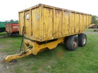 High tip dump trailer, air/hydraulic brakes