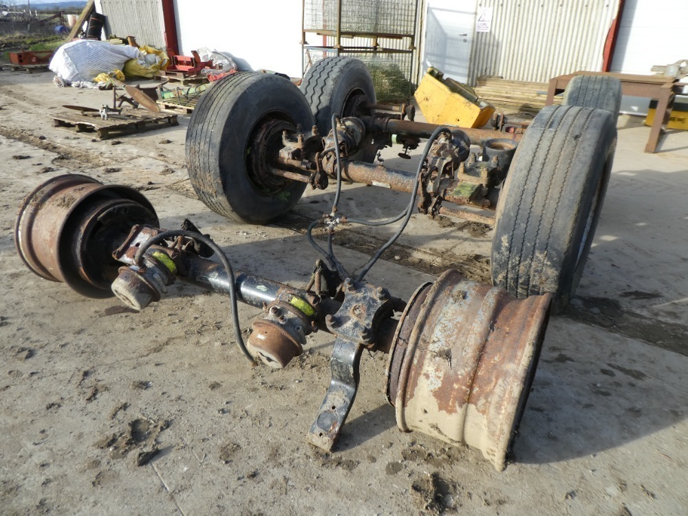 3 x ROR 8T commercial trailer axles with wheels, ex SDC flat trailer