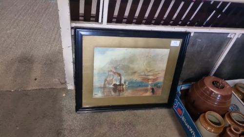 Antique Turner print, The Fighting Temeraire