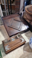 Writing slope and inkwells