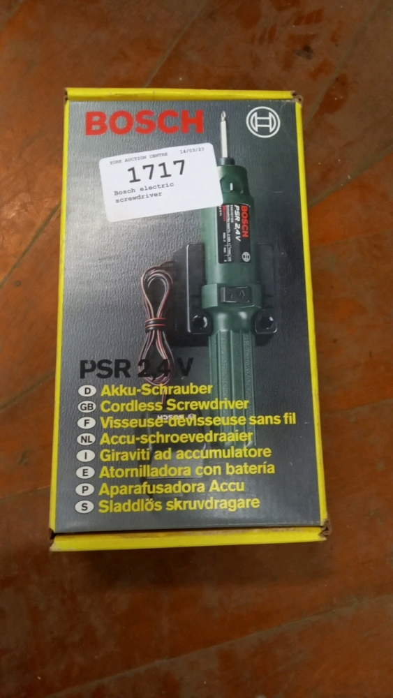 Bosch electric screwdriver March timed online auction Household and
