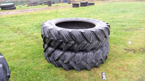 Pair of 16.9/38 tractor tyres