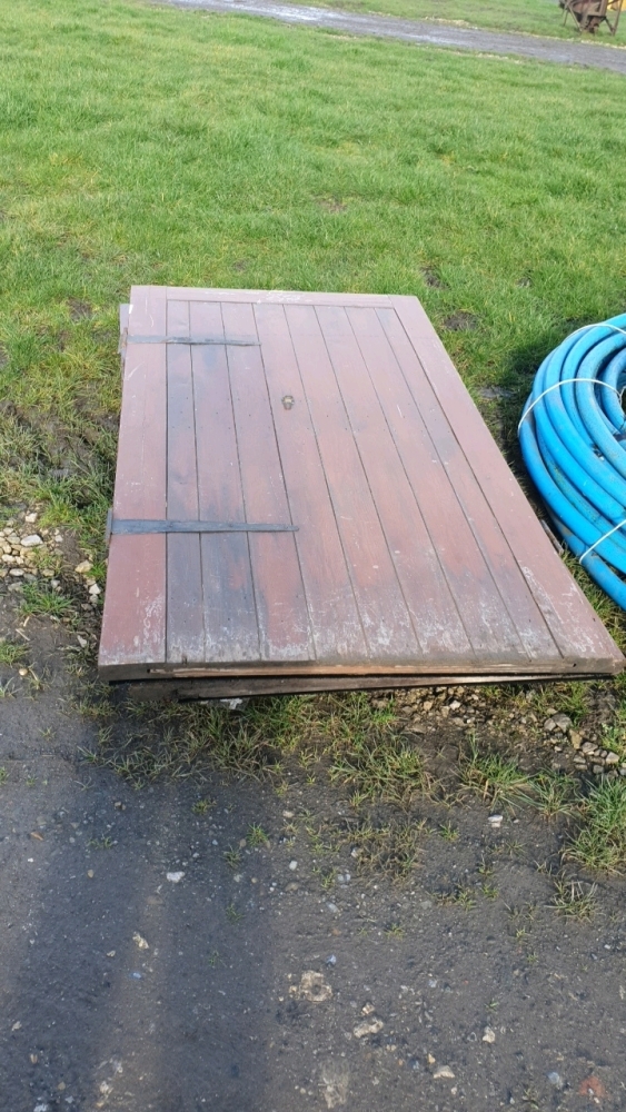 Pair of wooden garage doors York Machinery Sale (Building materials