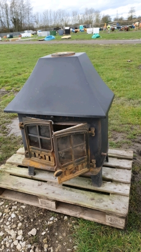 Double door wood burner