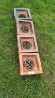 4 x old pot glazed gully tops