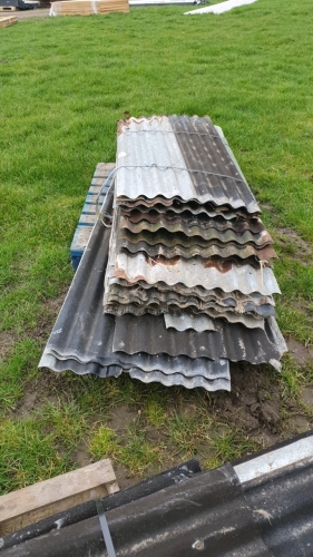 Pallet of metal roof sheets