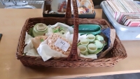 2 x pieces Sylvac ware, 4 x Carlton ware, cup/saucer, jam pot, sugar bowl, egg cups and condiments