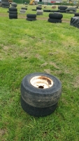 2 x 4-stud wheels and tyres 20.5/80/10