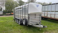 Ifor Williams 14' tri-axle stock trailer c/w decks, wind deflector, KC545577, 2019