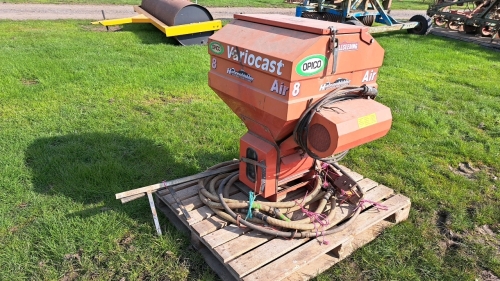 Opico Air 8 seeder c/w pipes, spread plates and instructions