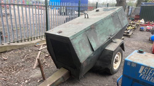 Diesel air compressor, Perkins 4cyl engine, approx 150 CFM