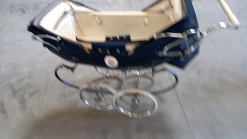 Vintage coach built twin dolls pram, c.1960s, restoration project